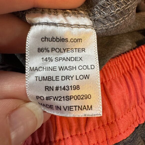 Chubbies Two Tones Hybrid Gym Swim Shorts Mens Grey Pink Drawstring 5.5" Size S - Picture 6 of 11